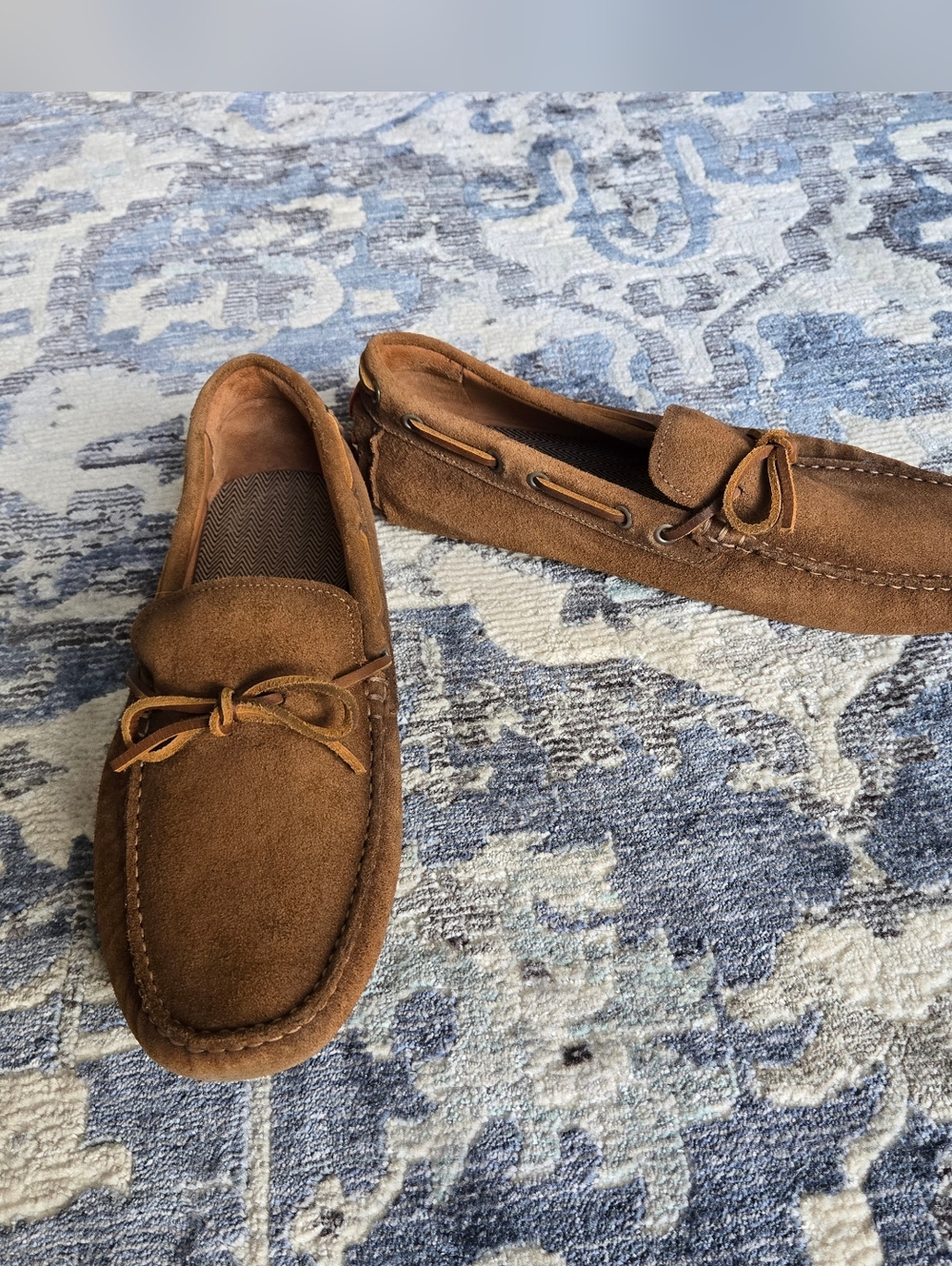 johnnie-O Brown Suede Driving Loafers - Men's 10